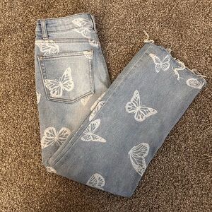 Women's Blue Butterfly Print Jeans Tinsletown Size 5